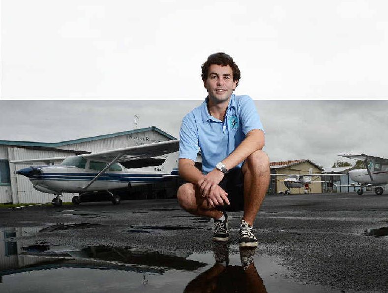FLIGHT PATH: Recently qualified pilot Danny Lewis, 22, at Lismore Airport. PHOTO: PATRICK GORBUNOVS FLIGHT PATH: Recently qualified pilot Danny Lewis, 22, at Lismore Airport. PHOTO: PATRICK GORBUNOVS